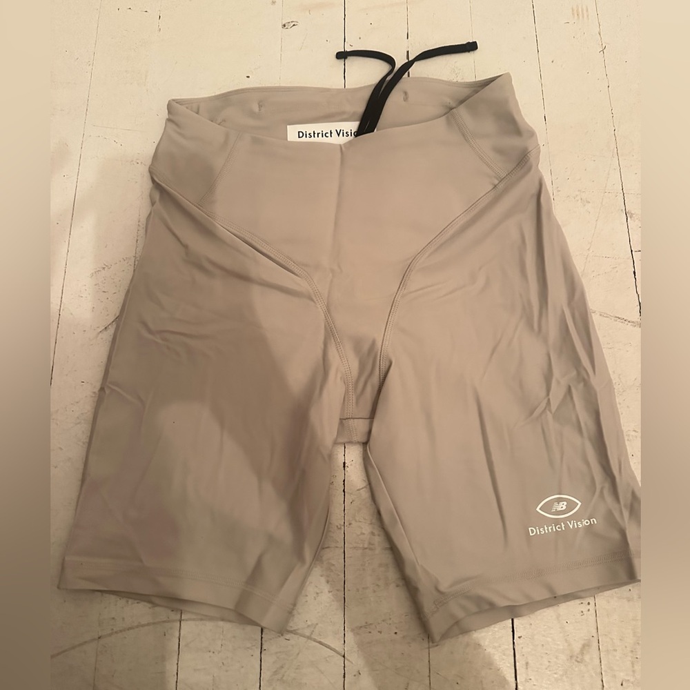 District Vision x New Balance Gray/Beige Running Shorts
